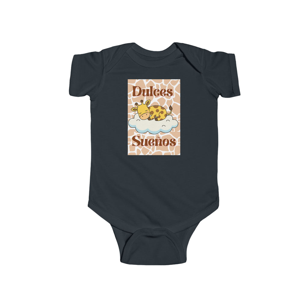 Infant Bodysuit - "Dulces Sueños" Giraffe Sleeping Baby Onesie