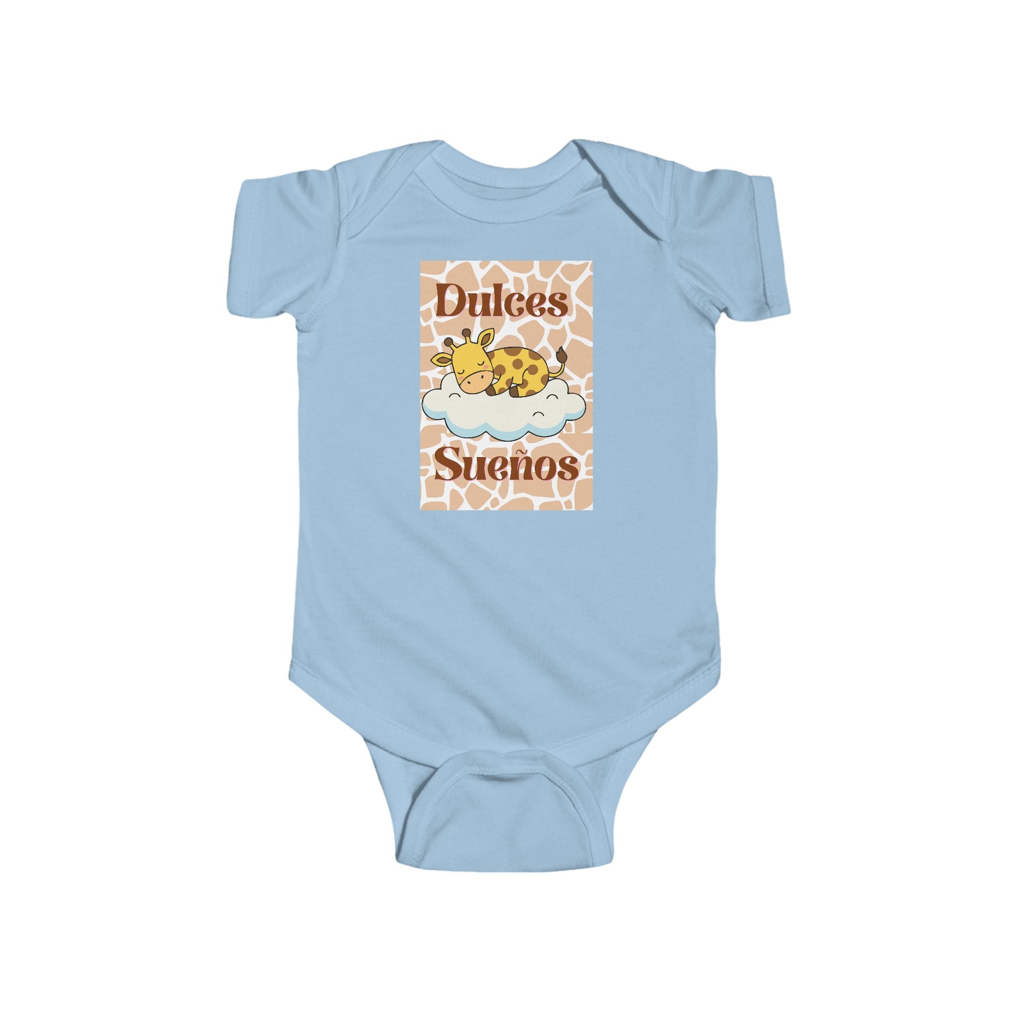 Infant Bodysuit - "Dulces Sueños" Giraffe Sleeping Baby Onesie