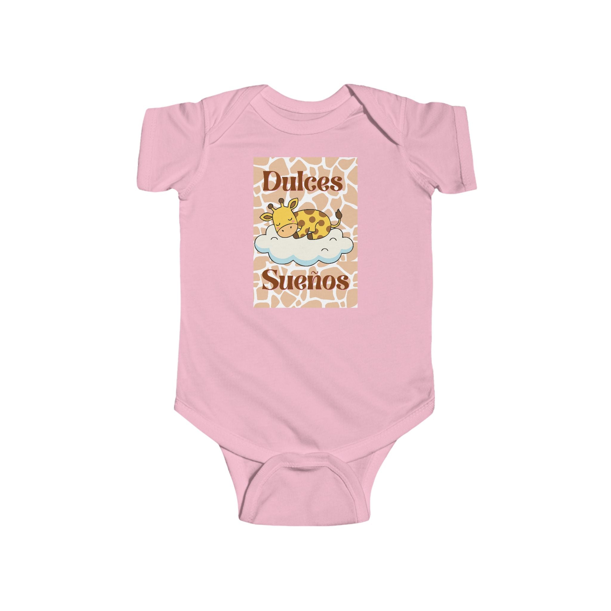 Infant Bodysuit - "Dulces Sueños" Giraffe Sleeping Baby Onesie