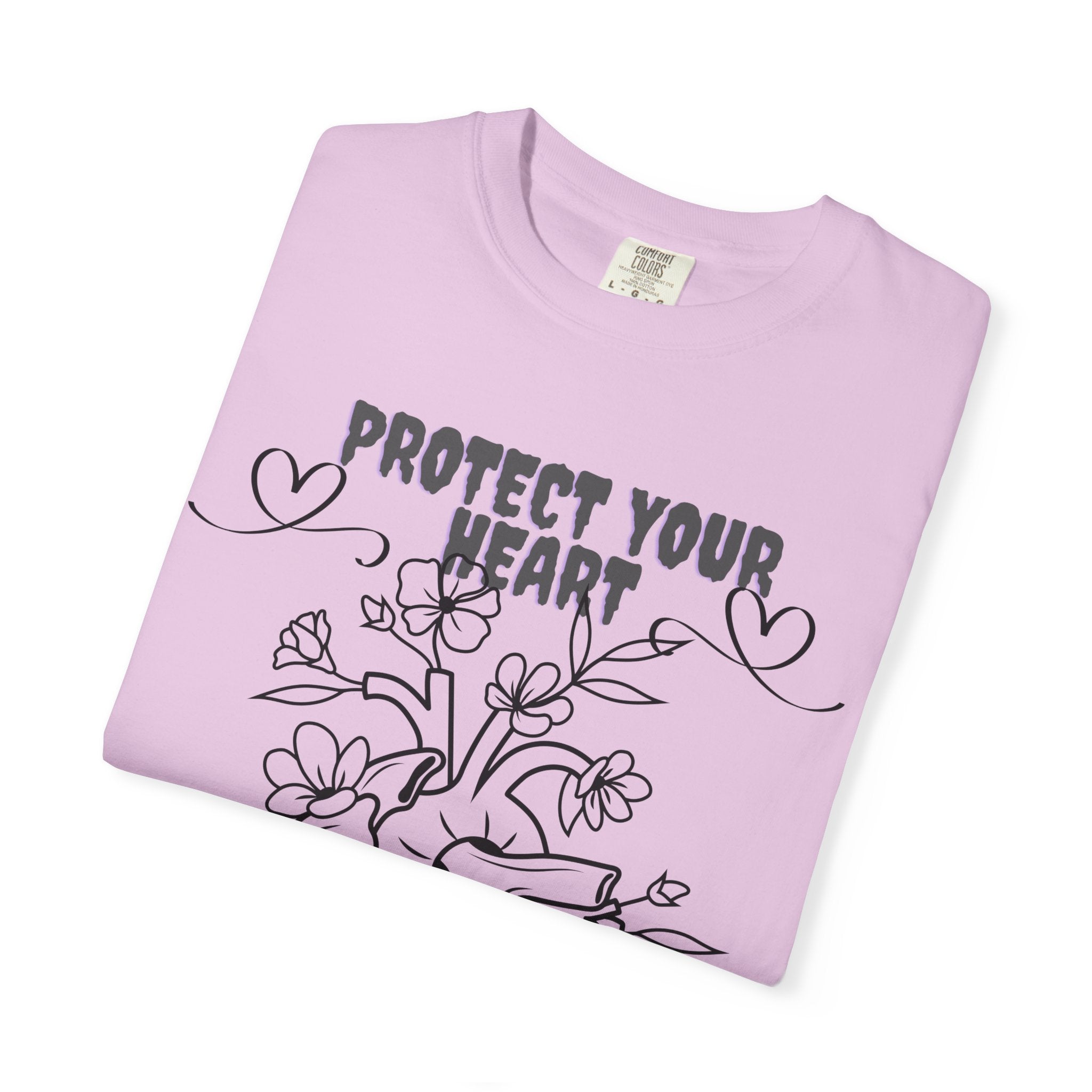 Protect Your Heart T-Shirt | Unisex Garment-Dyed Tee for Self-Care, Mental Health Awareness, Gifts for Friends, Cute Casual Wear