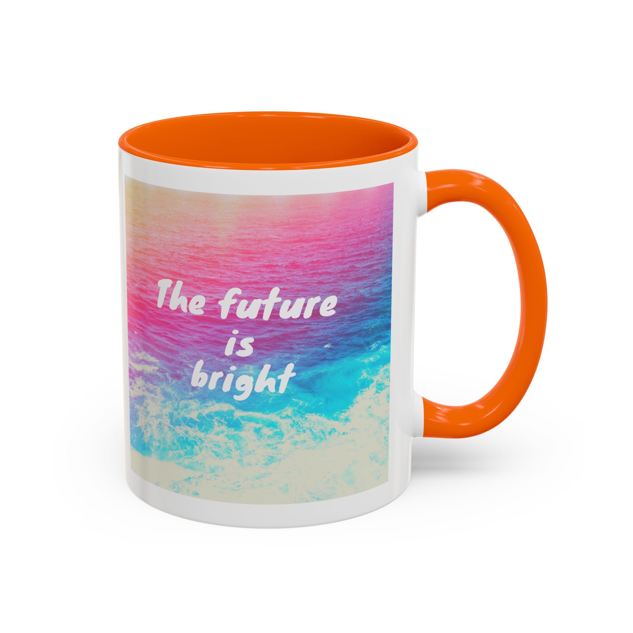 Ocean Background Future Is Bright Accent Coffee Mug (11, 15oz)
