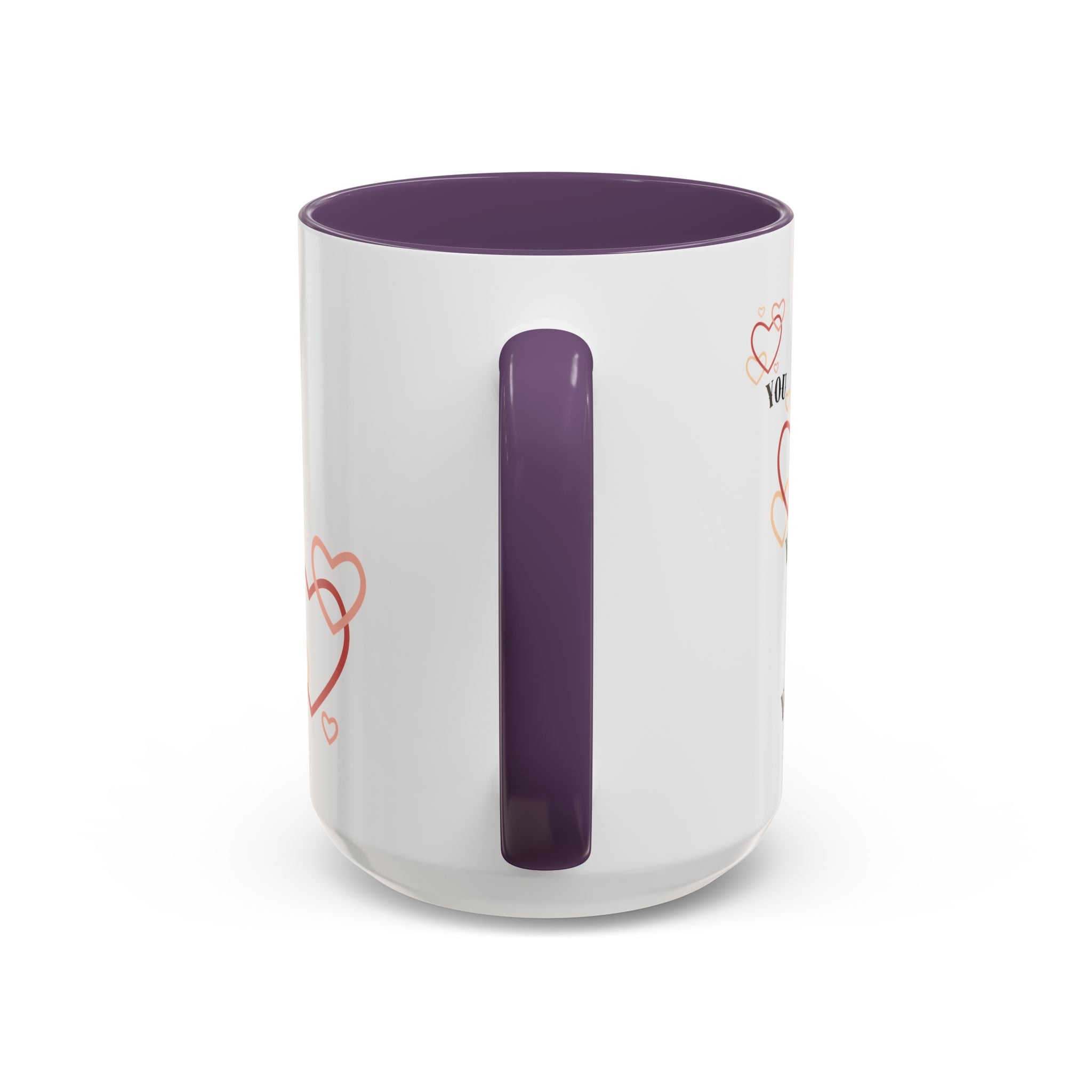 Love You Accent Coffee Mug, Valentine's Day Gift, Heart Mug, Cute Coffee Cup, Romantic Beverage Container